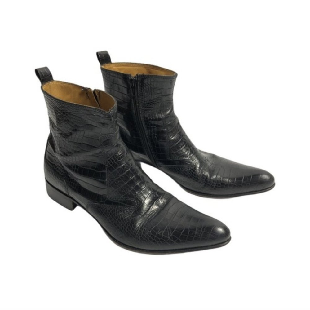 Brumas vintage italian black snakeskin boot